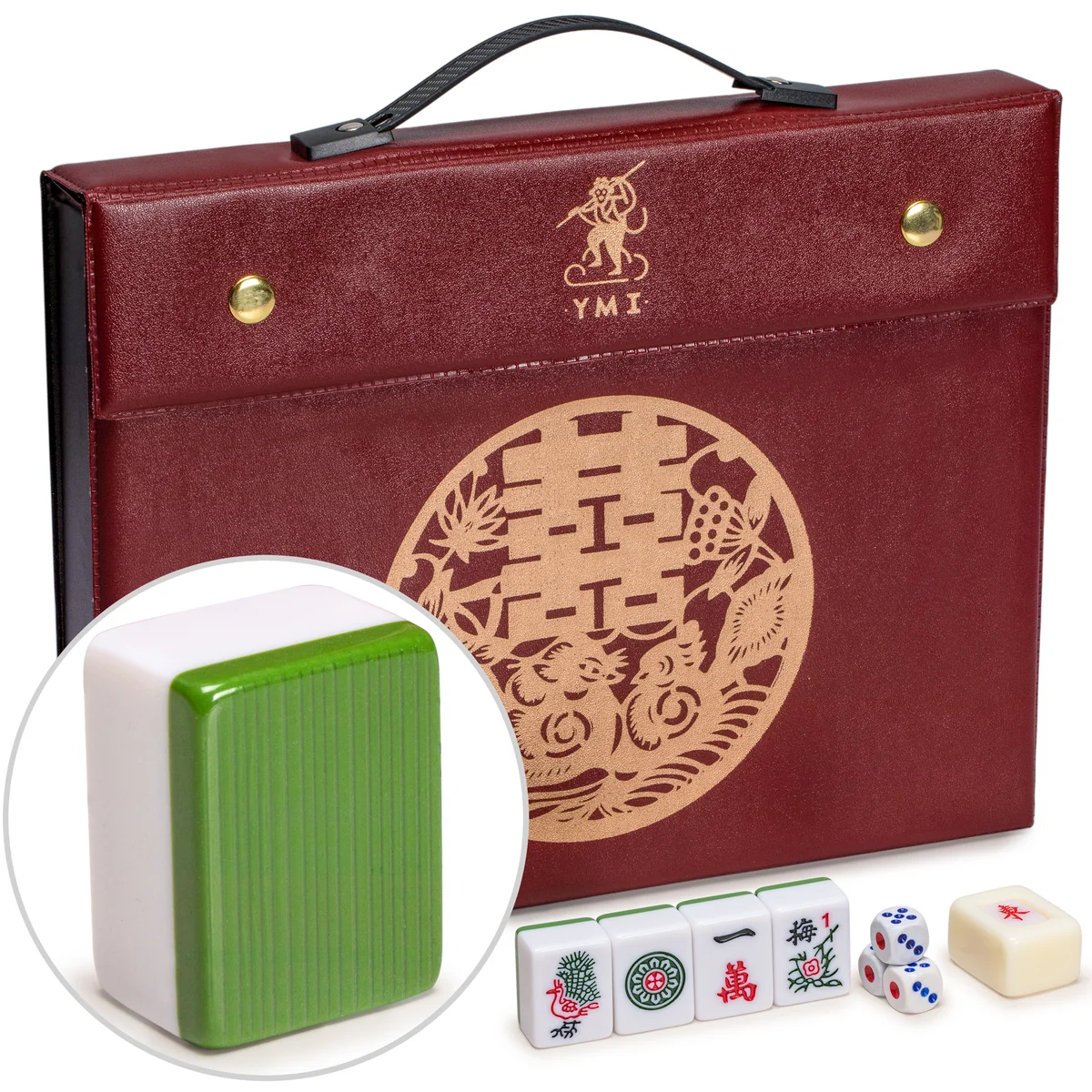 Professional Chinese Mahjong Game Set, “Rouge Heritage” - 146 Medium Size Tiles