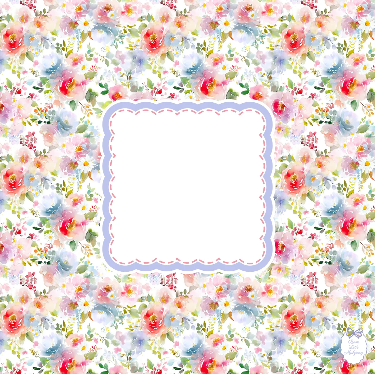 Secret Garden Mahjong Mat | Watercolor Floral Mahjong Mat