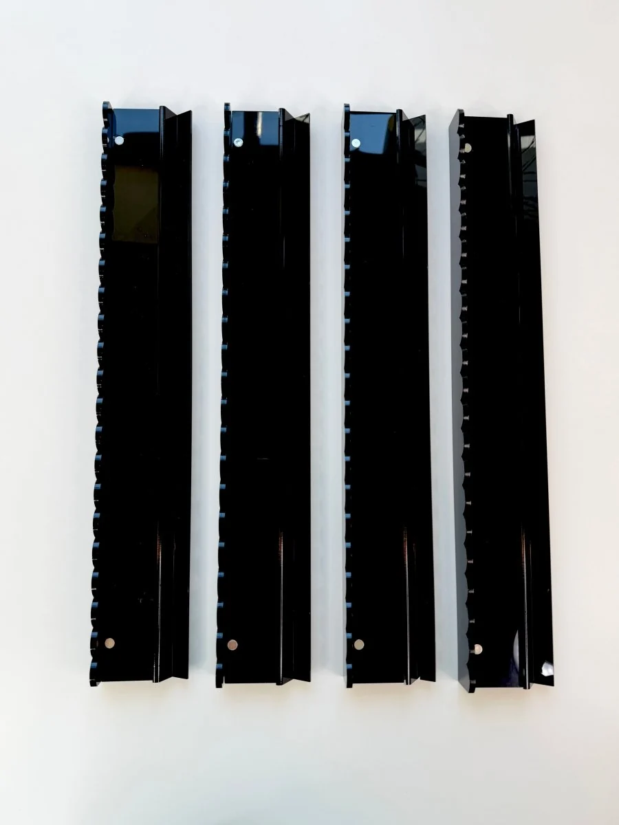 Mahjong Black Acrylic Racks and Scallop Pushers