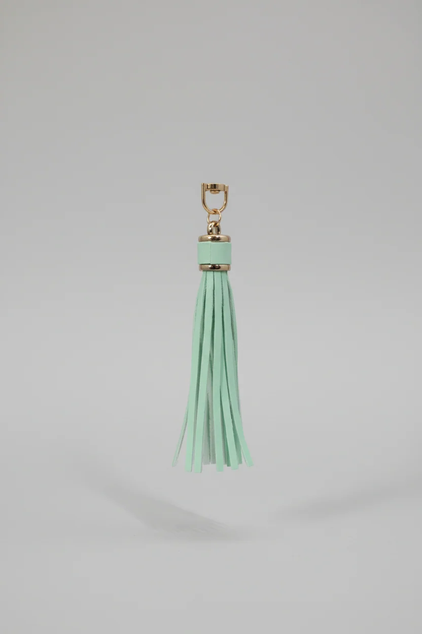 Leather Tassel Bag Charm - Turquoise