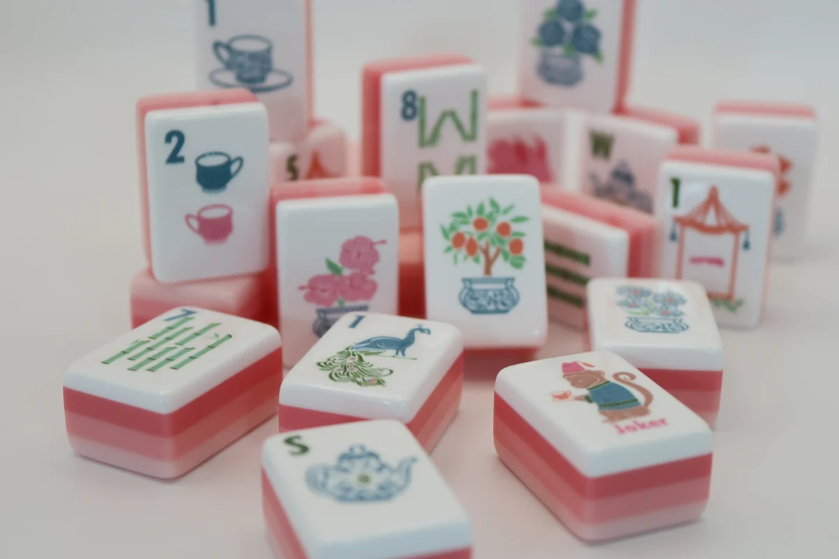 Spill the Tea - Hibiscus Mahjong tiles