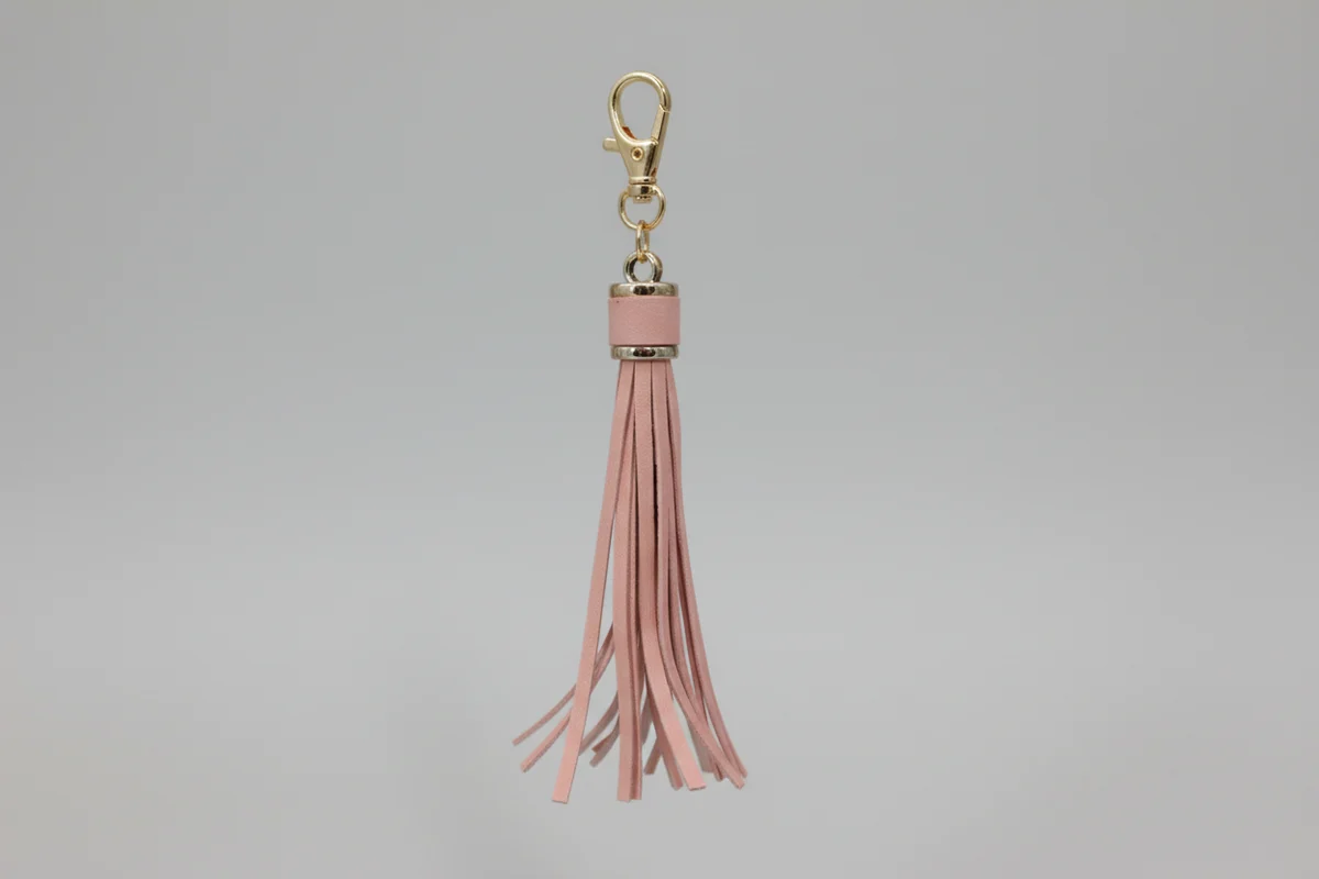 Leather Tassel Bag Charm - Pink
