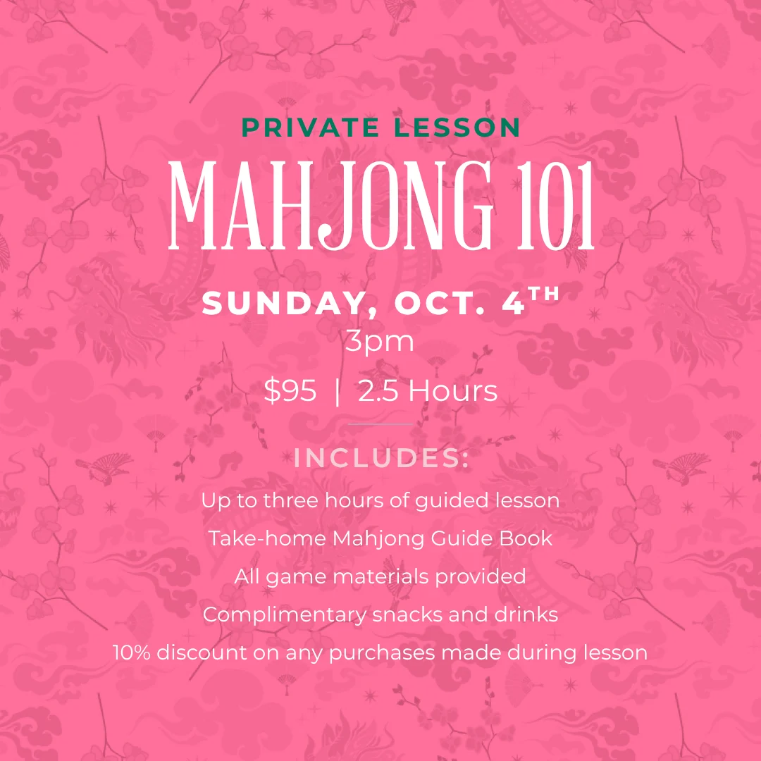 Mahjong 101 Private Lesson - Oct. 4