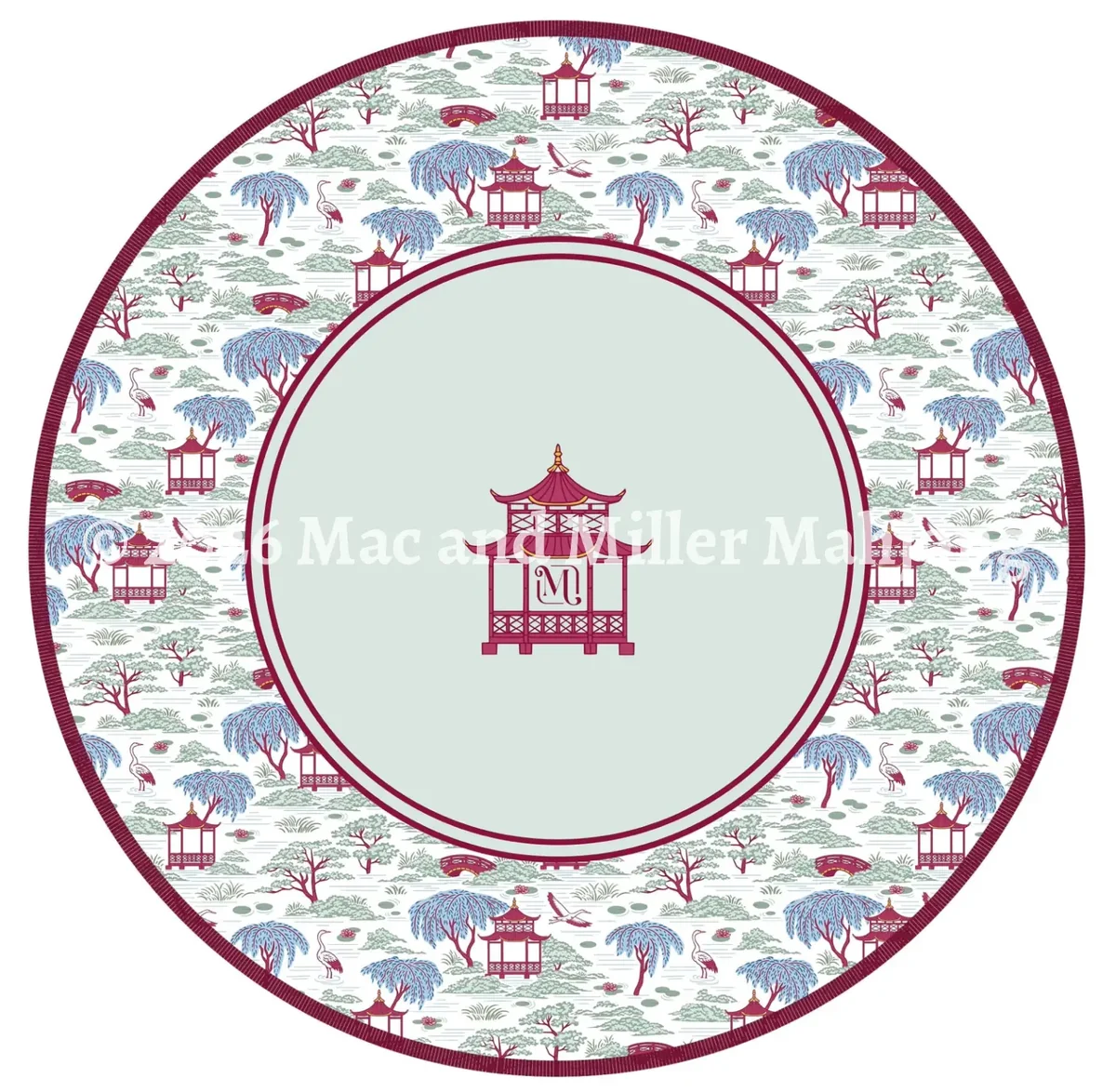 Heirloom Collection: Chinoiserie Round Mahjong Mat