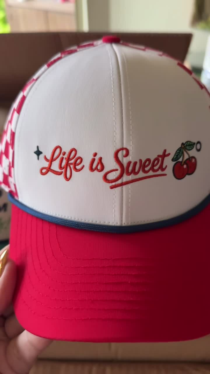 Life is Sweet Cherry Trucker Hat